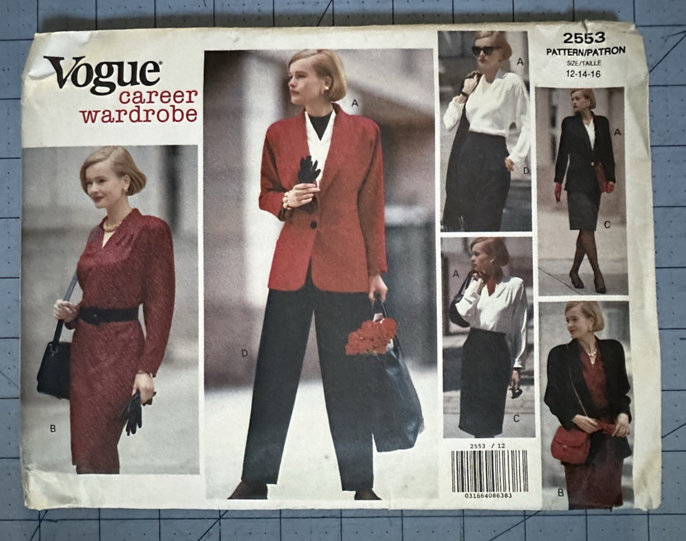 UNCUT Vogue Career Wardrobe Pattern 2553 Size 12 14 16 FF